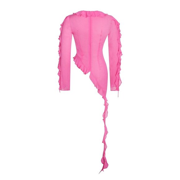 Kellie Fuchsia Pink Ruffle Top - Picture 5 of 15